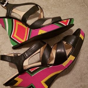Colorful strappy heels